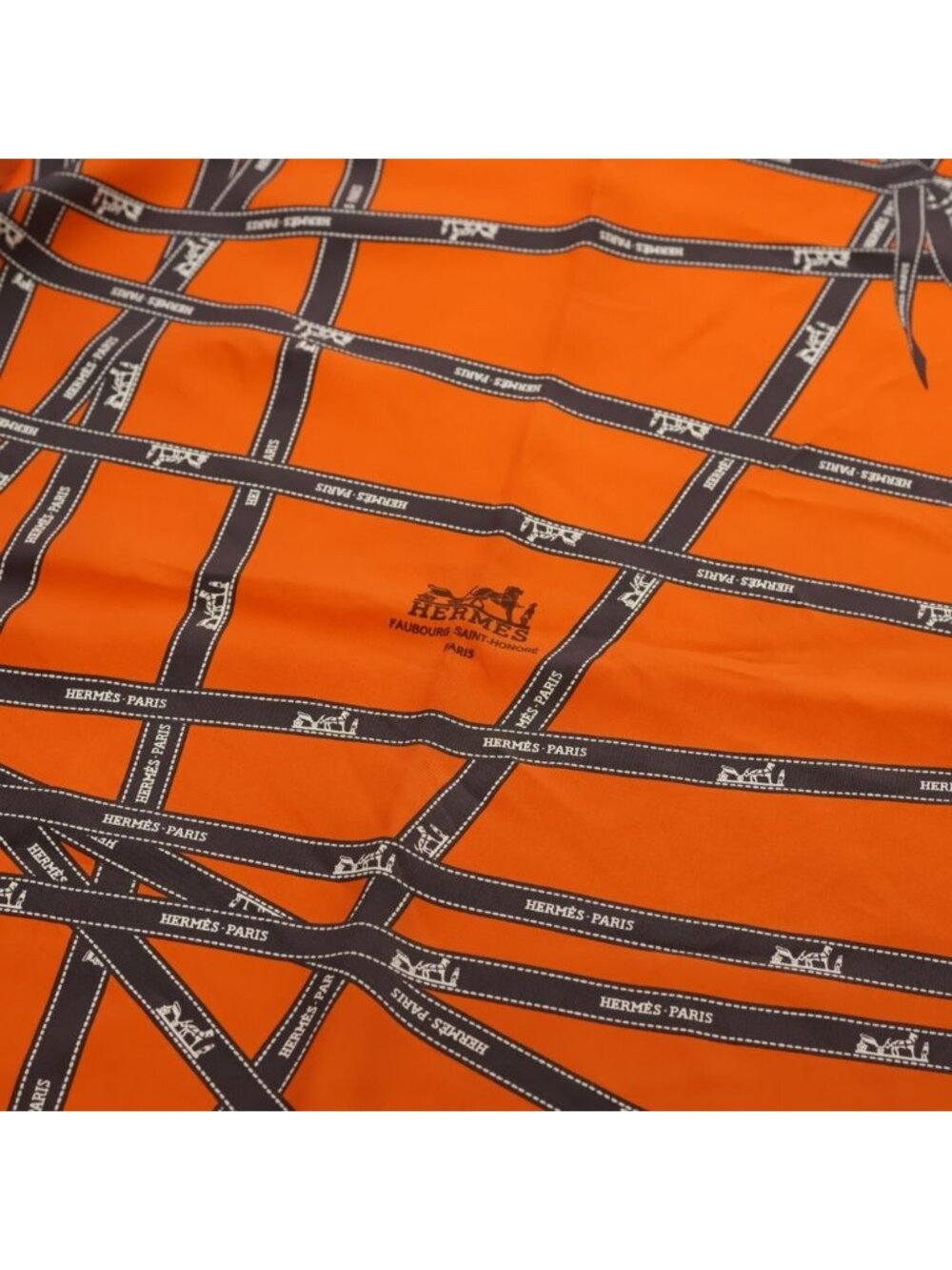 ★SOLD★ Hermes Carre 90 Scarf Bolduc Silk Orange - Picture 5 of 6